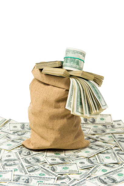 istock Money in the bag isolated on a white background 668070696
