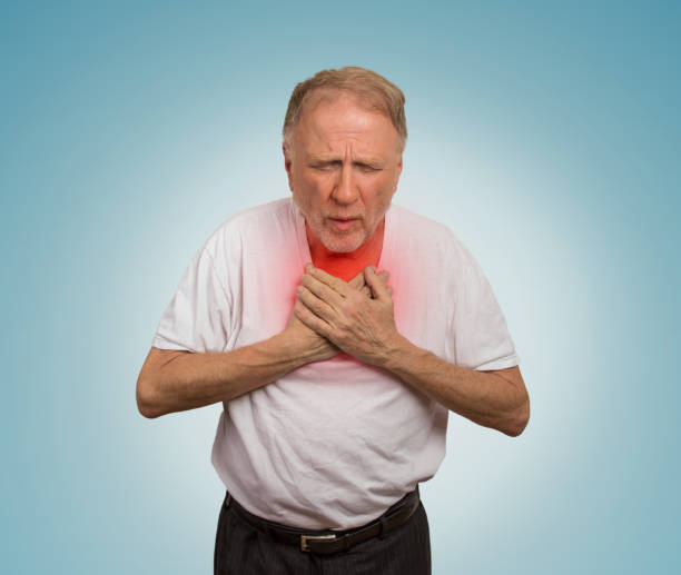istock sick old man, elderly guy, having severe infection, chest pain 668090370