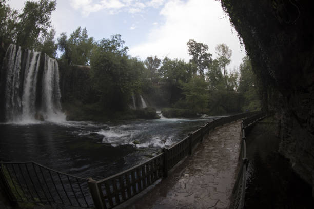 istock Waterfall Duden at Antalya Turkey - nature travel background 668103126