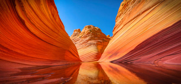 The Wave hike The Wave in arizon permit access only sandstone photos stock pictures, royalty-free photos & images