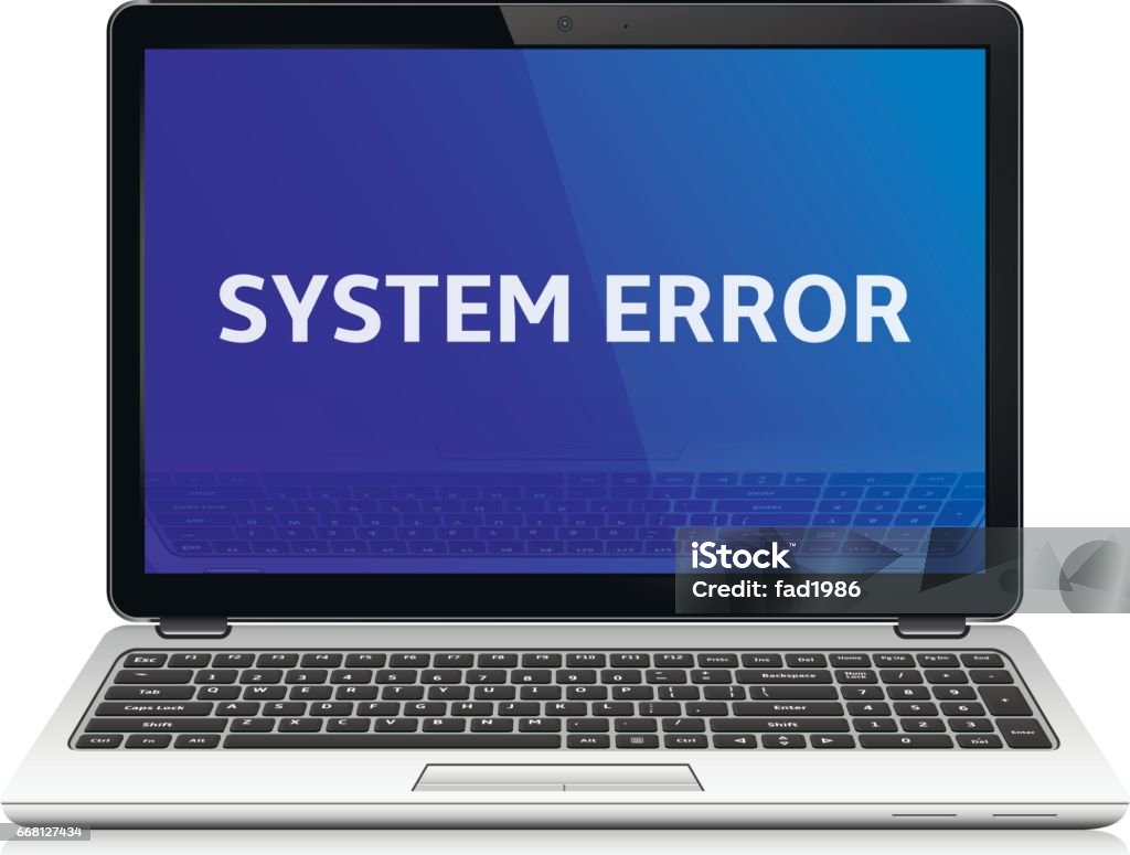 Blue System Error Message Example Modern Laptop With System Error Message On Blue Screen Stock ...