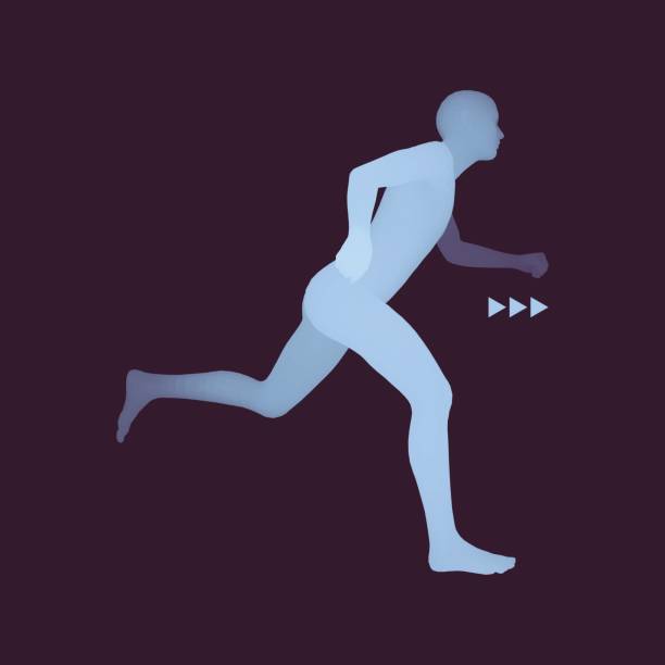 istock 3d Running Man. Design for Sport, Business, Science and Technology. Vector Illustration. 668133162