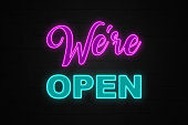 We're open - Neon Light