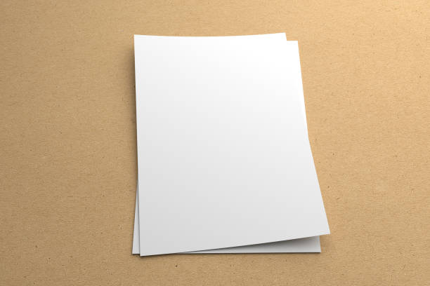 istock Blank 3D illustration flyer poster on recycled paper background 668167528