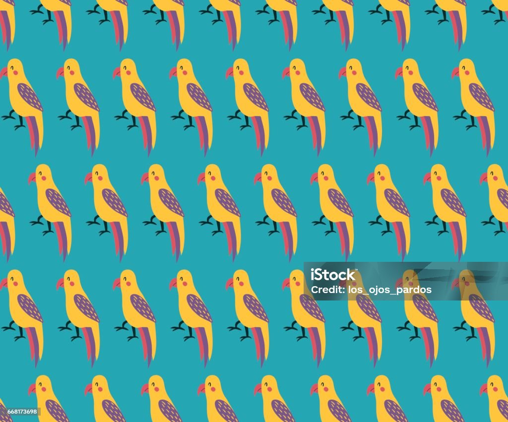 Parrot Pattern Background Parrot Pattern Stock Illustration - Download Image Now - Animal, Animal ...