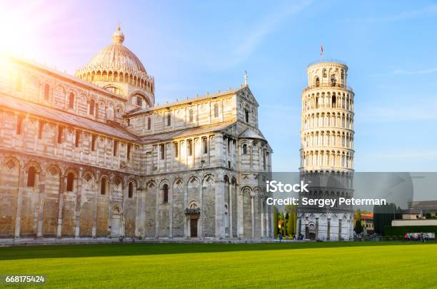 Leaning Tower Of Pisa At Sunset Stock Photo - Download Image Now - Leaning Tower of Pisa, Italy, Tower