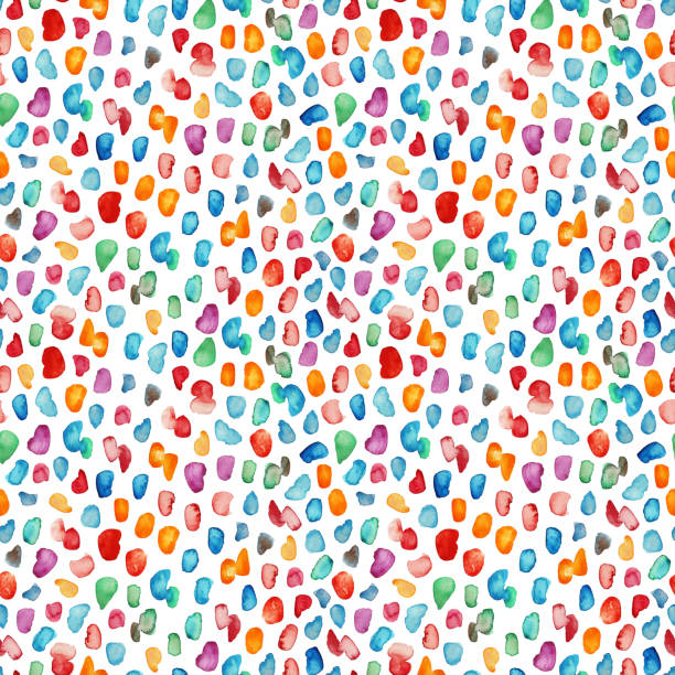 istock Seamless pattern with colorful watercolor drops. 668175540