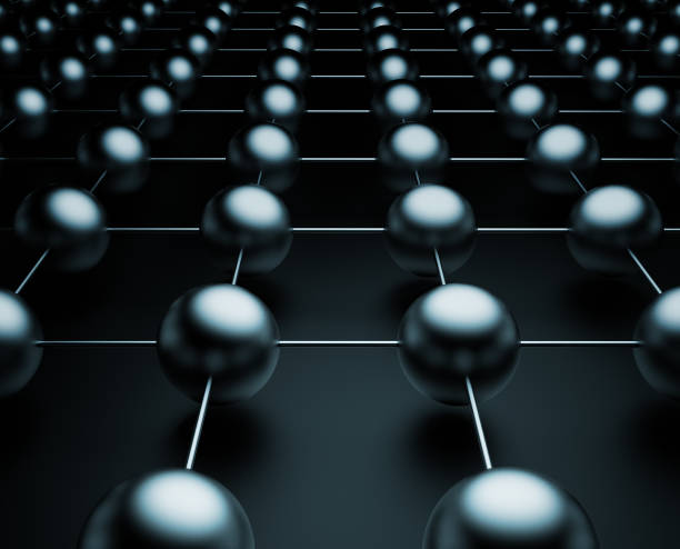 istock Silver metal and glass spheres geometry background. Abstract 3d render 668181282