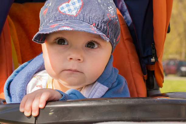 istock Cute baby boy in a stroller 668185468