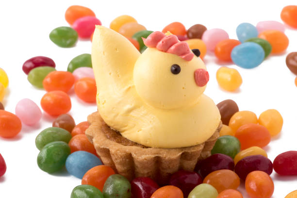 Easter chicken pastry with jelly beans