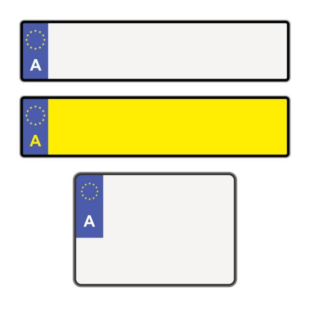 Blank Austrian Licence Plates vector art illustration