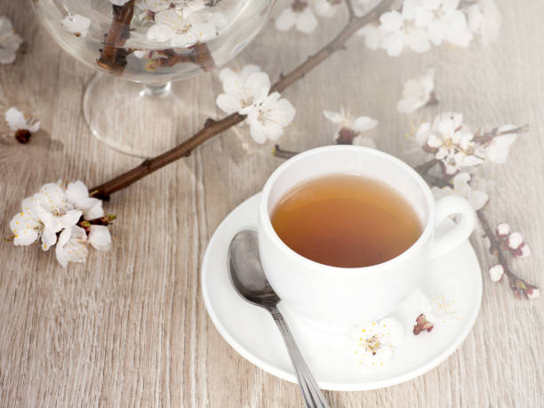 istock Tea and apricot flowers 668193508