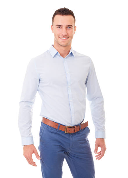 istock Happy businessman in blue shirt 668197248