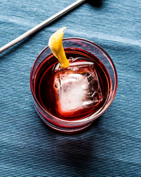 istock Negroni Cocktail with lemon peel and ice. 668201468