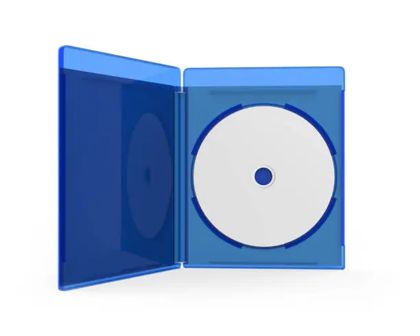 Blank Bluray Case isolated on white background. 3D render