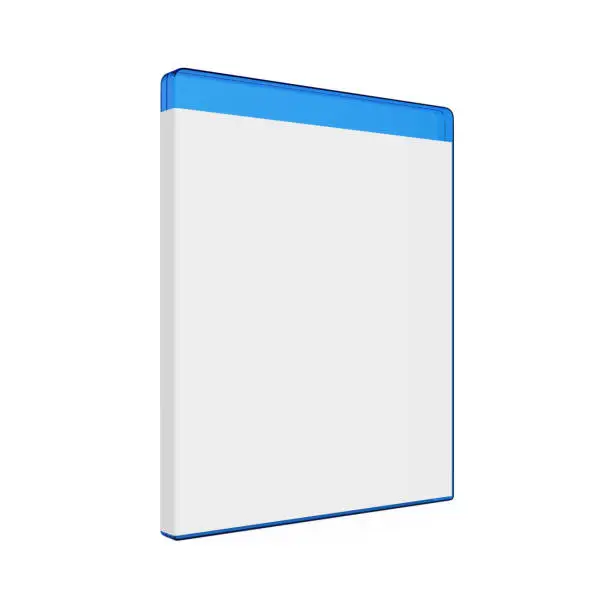 Blank Bluray Case isolated on white background. 3D render
