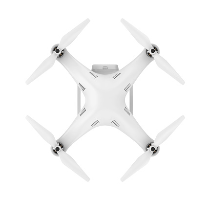 Drone with Camera isolated on white background. 3D render