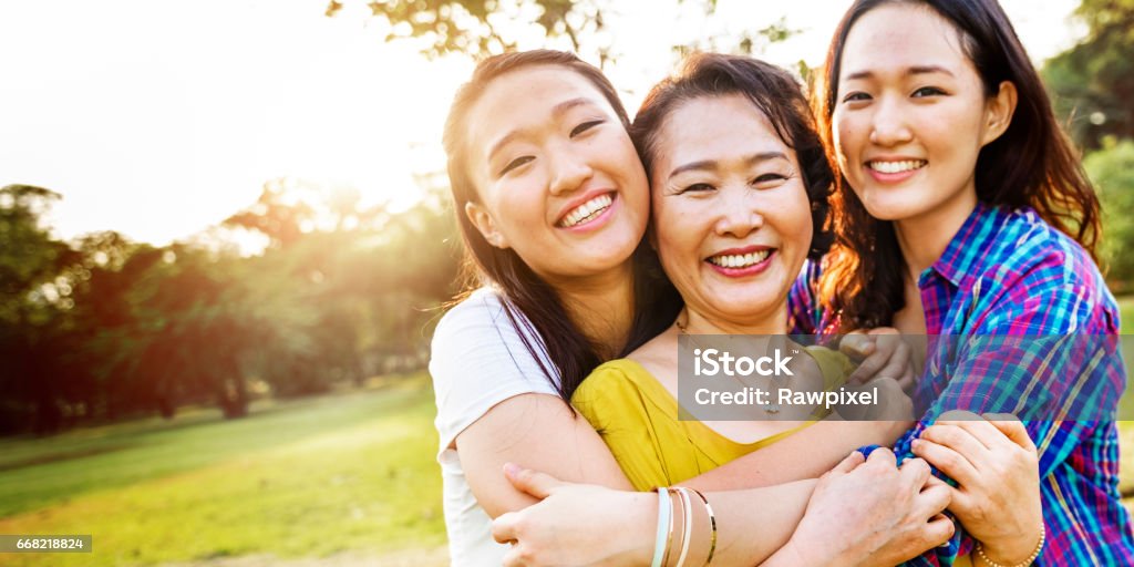 Mother Daughter Happiness Smiling Hug Concept Family Stock Photo