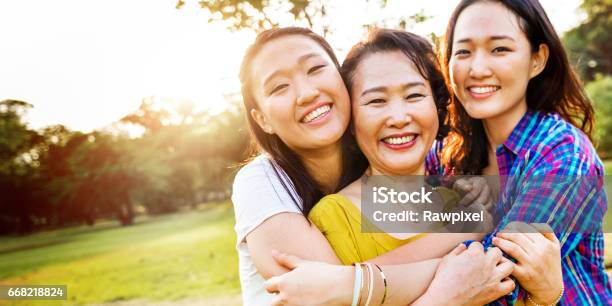 Mother Daughter Happiness Smiling Hug Concept Stock Photo - Download Image Now - Family, Multi-Generation Family, Teenager