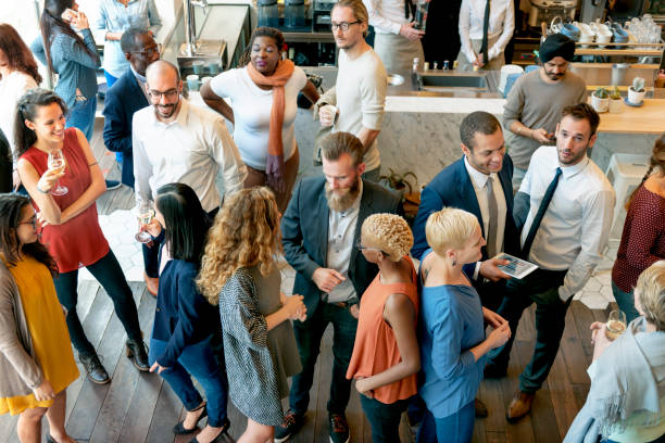 Party People Communication Talking Happiness Concept Party People Communication Talking Happiness Concept social interaction stock pictures, royalty-free photos & images