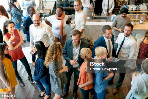 Party People Communication Talking Happiness Concept Stock Photo - Download Image Now