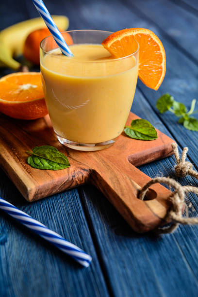 istock Fresh mandarin smoothie with banana and yoghurt 668225164