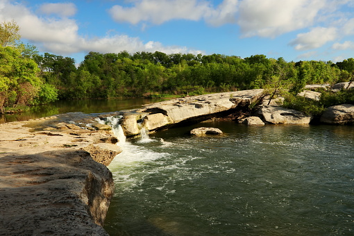 waterfall on onion creek in Austin Texas