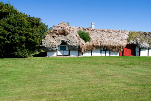 istock Denmark: Old half-timbered farmhouse thatched with a seaweed roof 668261606