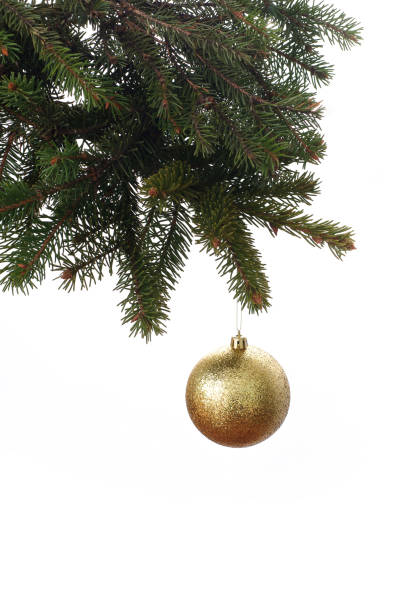 istock Gold Ball Hanging on a Christmas Tree 668264754