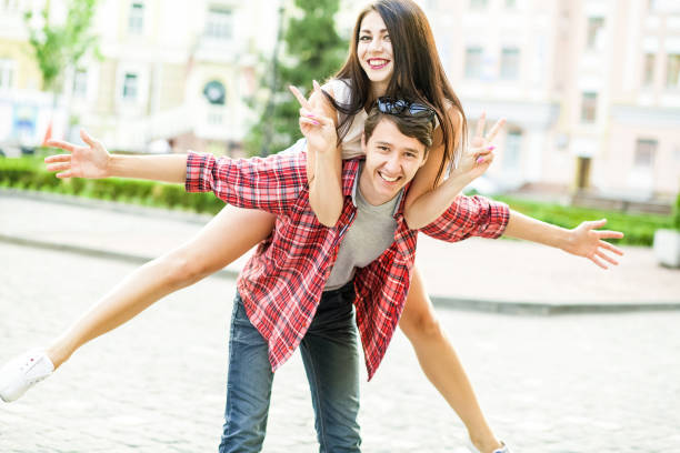 istock Happy beautiful couple 668279190