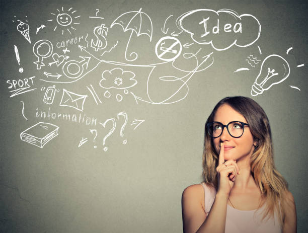 istock happy young woman thinking dreaming has many ideas looking up 668285908