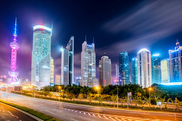 istock Skyline night view on Pudong New Area, Shanghai 668289978