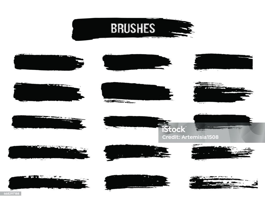 Painted grunge stripes set. Painted grunge stripes set. Vector illustration Brush Stroke stock vector