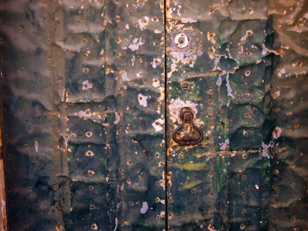 istock Door made of metal 668304804