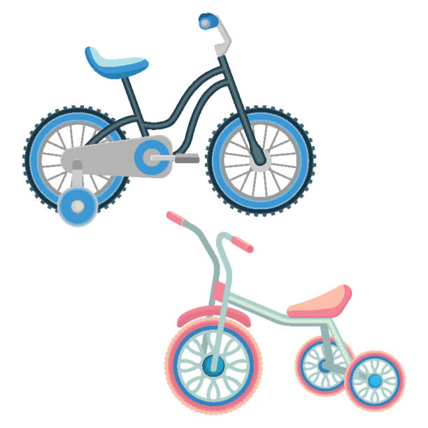 istock Set of bicycles for children vector realistic illustration isolated 668305008