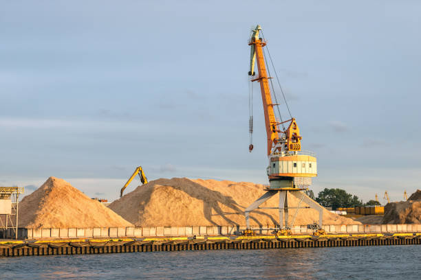 cargo handling in the port. - coal crane transportation cargo container imagens e fotografias de stock