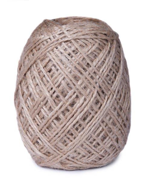 istock Coil of linen rope isolated on white background 668318982