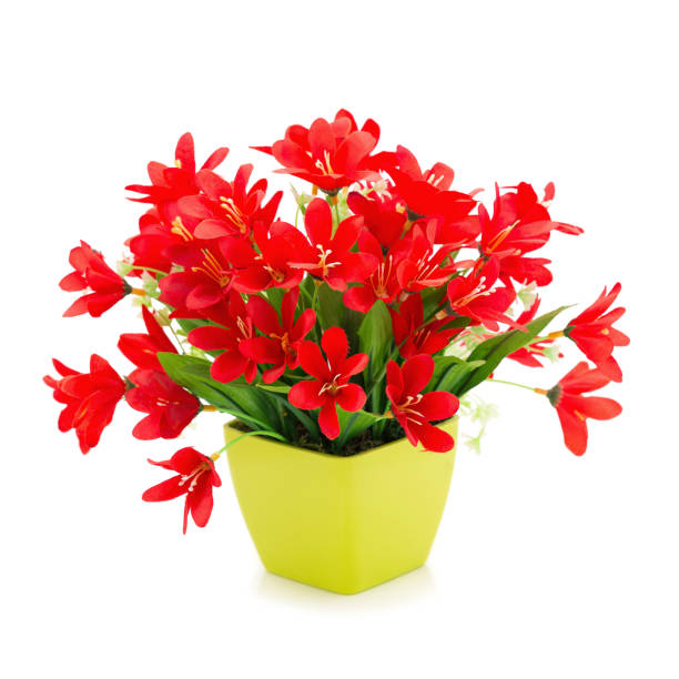 istock Bouquet of Plastic flowers. Plastic Flowers set on white background 668319108