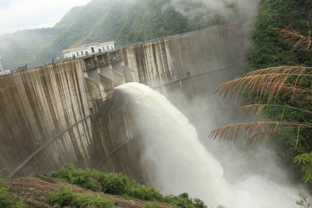 istock dam discharge water in the summer time 668325512