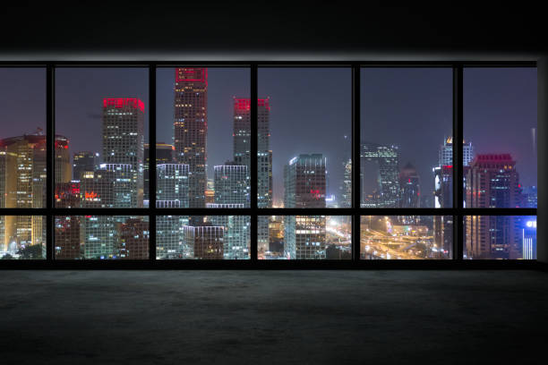 istock Cityscape Outside the Windows at Night 668327110