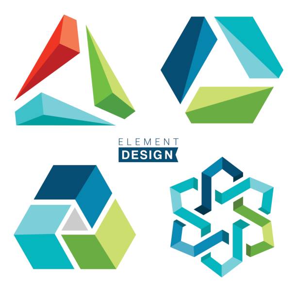Design Elements Design elements in blue and green colors. corporate logo stock illustrations