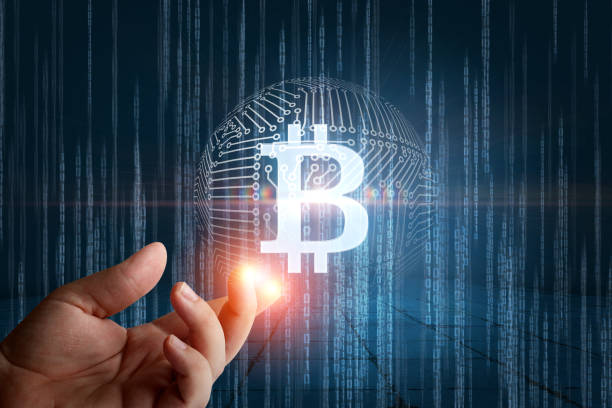 istock Business man's hand holding Bit coin. 668344456