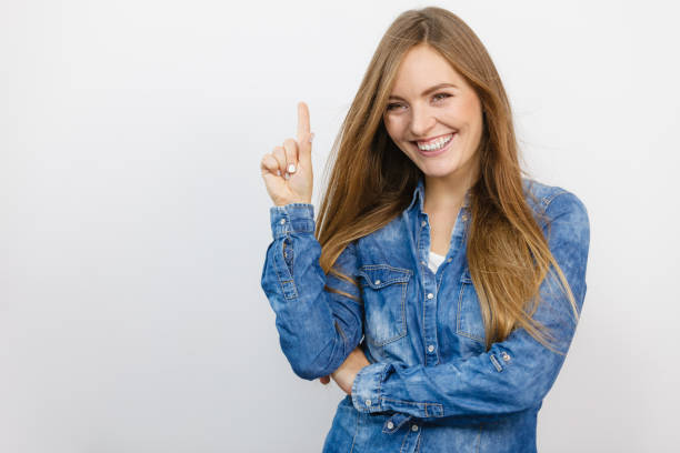istock Beautiful young lady with denim jacket. 668344542
