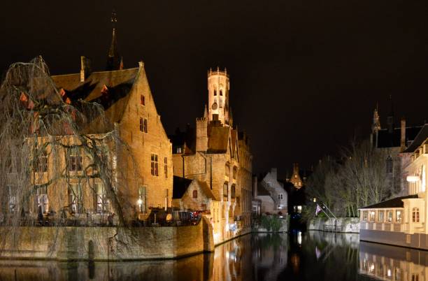 istock Rozenhoedkaai by Night, Brugge 668345074