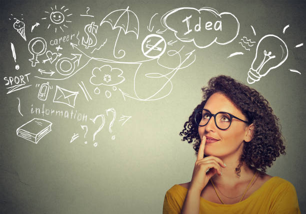 istock happy young woman thinking dreaming has many ideas looking up 668353992