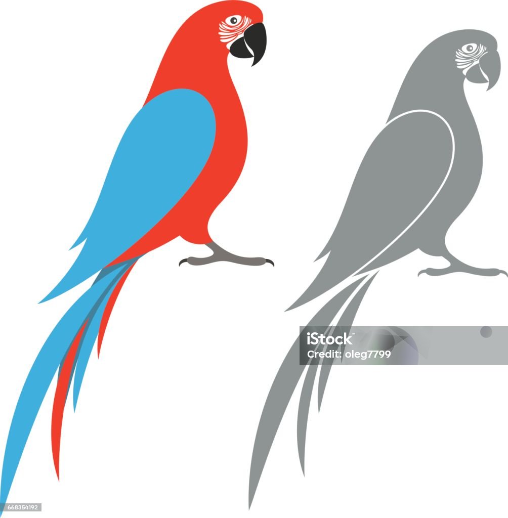 Parrot macaw Vector illustration (eps) In Silhouette stock vector