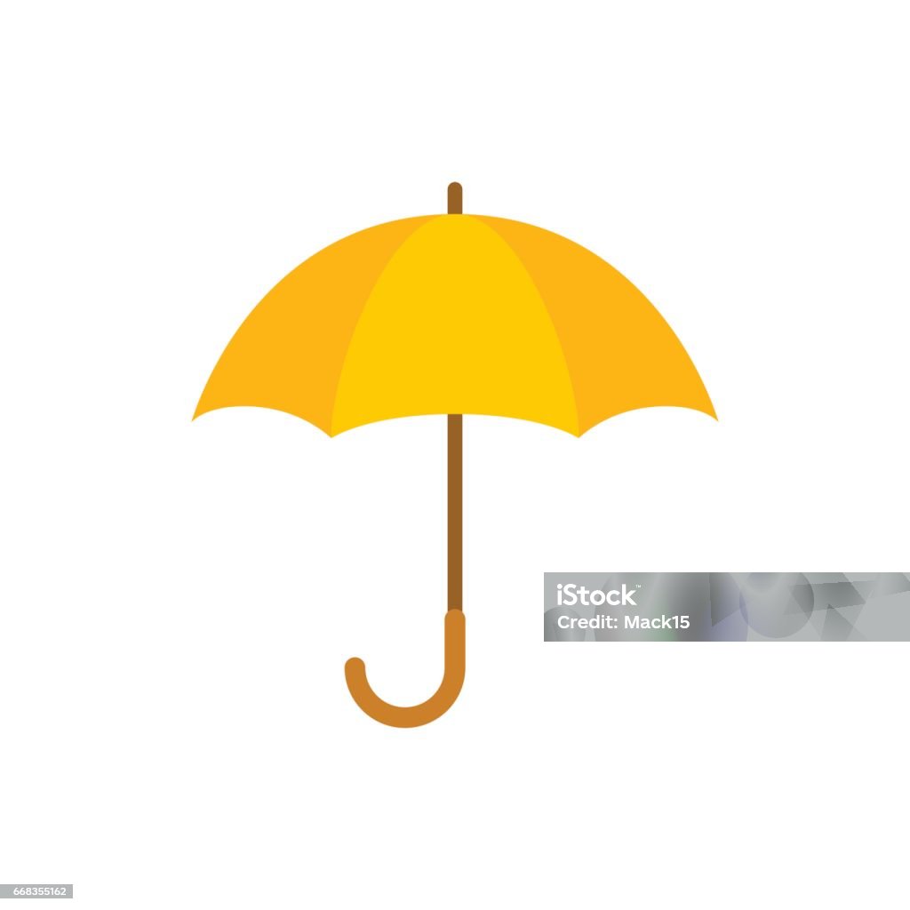 Gelben Dach isoliert auf weißem Hintergrund - Lizenzfrei Regenschirm Vektorgrafik