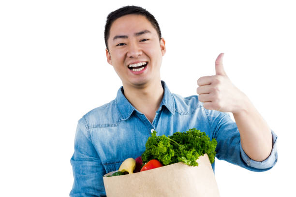 istock Portrait of man holding bag 668379004