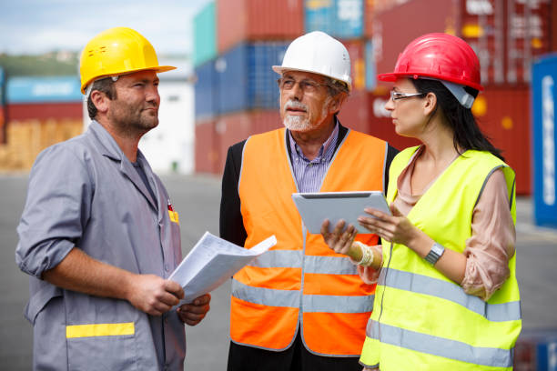 istock Inspections at commercial transport dock 668388164
