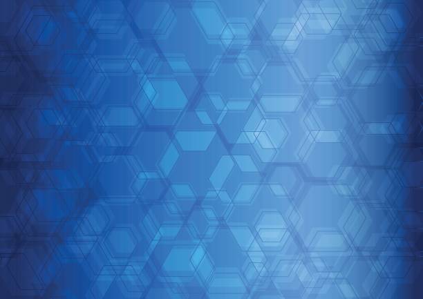 illustrations, cliparts, dessins animés et icônes de hexagone abstrait - hexagon pattern blue backgrounds